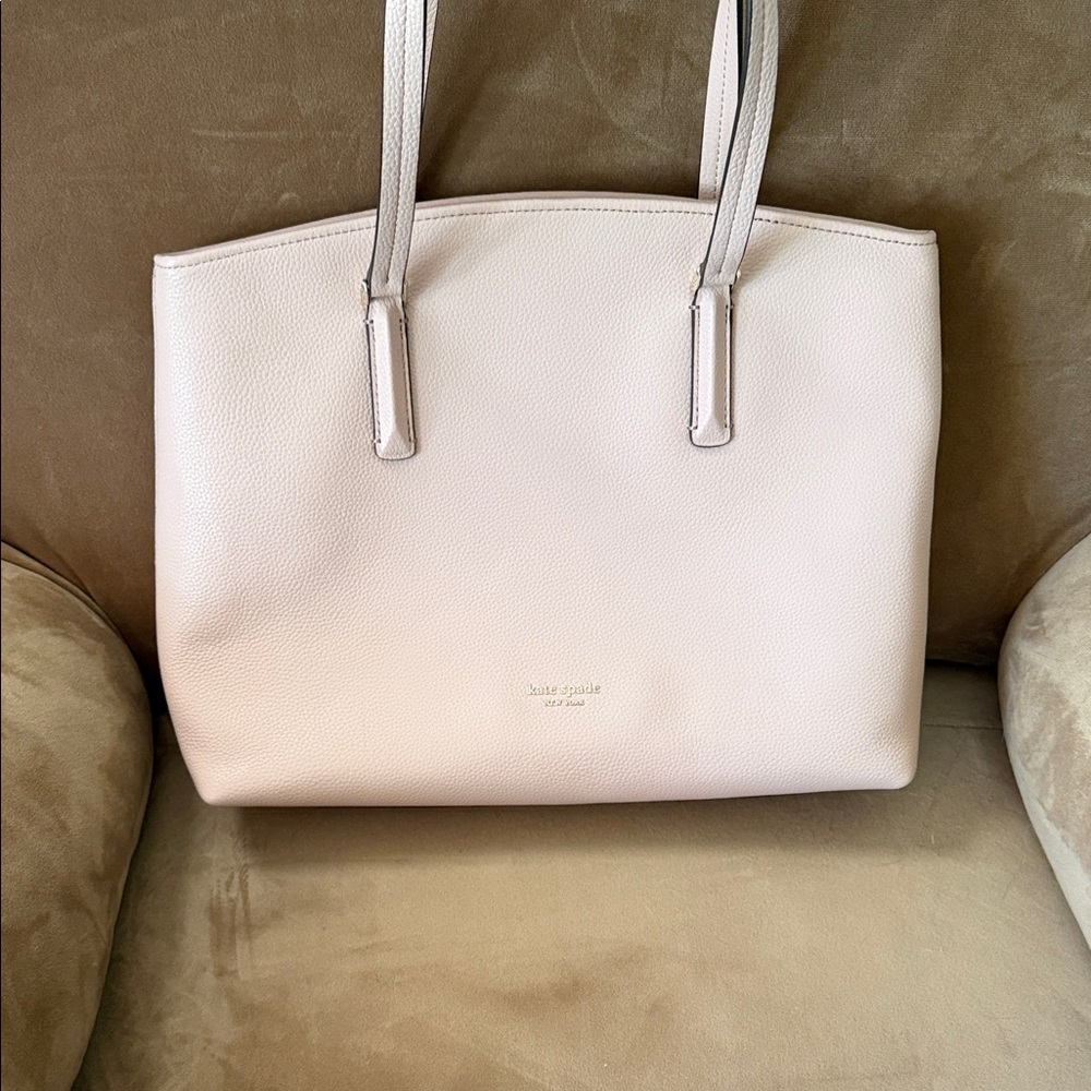 kate spade pale blush leather tote